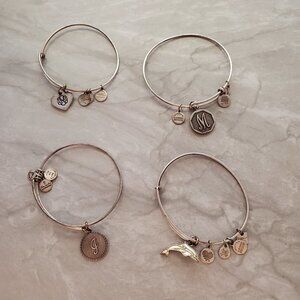 📣 LOT OF 4 Dolphin Path of Life Heart Initial Expandable Adjustable Bangles 📣